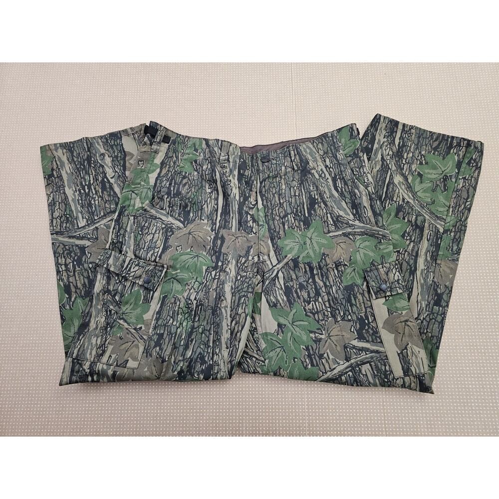 Winchester Camo Pants Mens Size XL Green Rebark Camouflage Cargo Snap Pockets